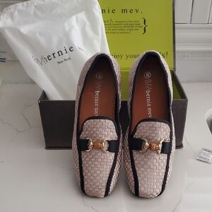 Bernie Mev Woven Beige and Black Loafers
